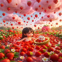 NiNi吃光了所有的草莓